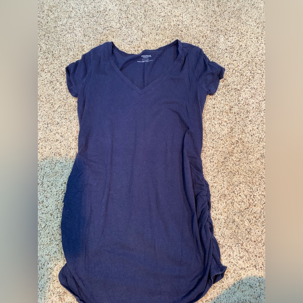 Motherhood Dark Blue V-Neck Short Sleeve Tee